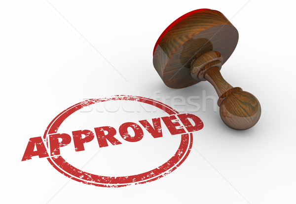 Approved Red Round Stamp Word Accepted 3d Illustration Stock photo © iqoncept