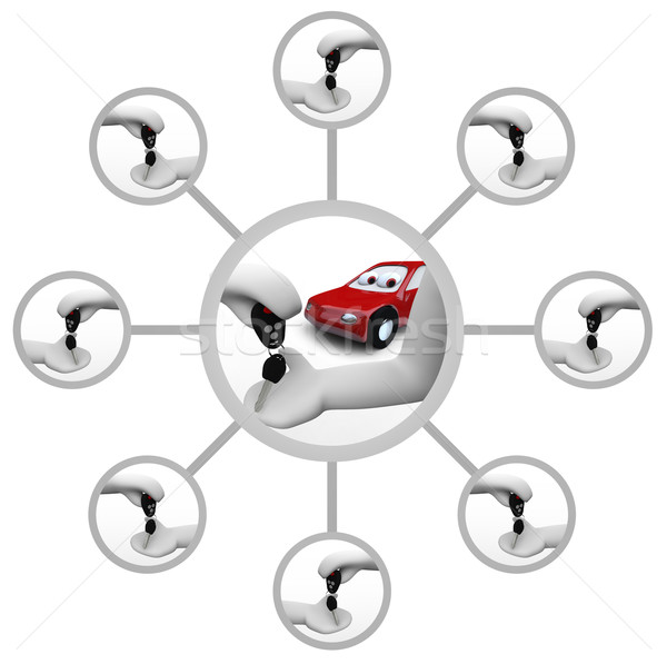 Slusszkulcs tulajdonjog lánc hálózat mutat jármű Stock fotó © iqoncept