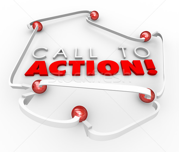 Call to Action System Network Connected Balls Marketing Advertis Stock photo © iqoncept