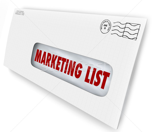 Marketing List Envelope Customer Database Mailing Message Stock photo © iqoncept
