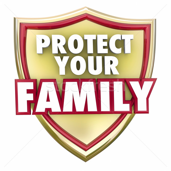 Protect Your Family Gold Shield Home Security Safety Stock photo © iqoncept