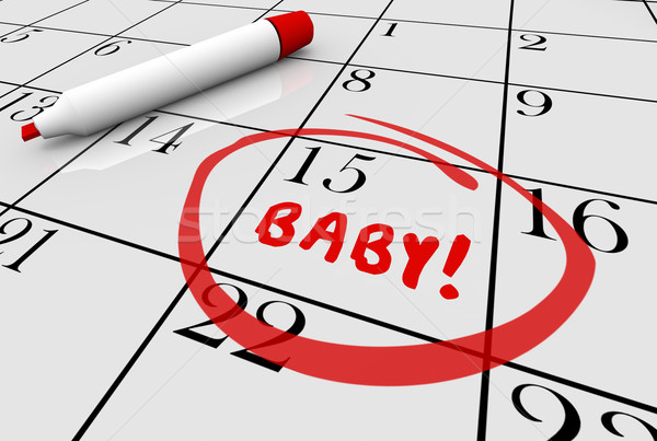 Baby Due Date Delivery Pregnancy Calendar 3d Illustration Stock photo © iqoncept