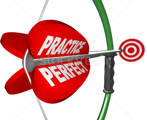 Practice Makes Perfect - Bow and Arrow Aimed at Bulls Eye Stock photo © iqoncept