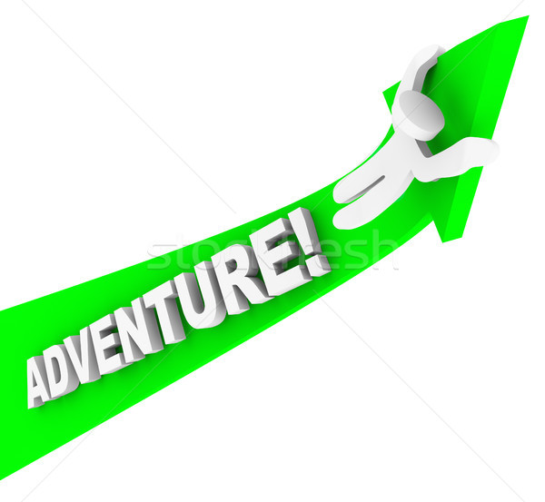 Adventure Person Riding Arrow Up Fun Excitement Stock photo © iqoncept