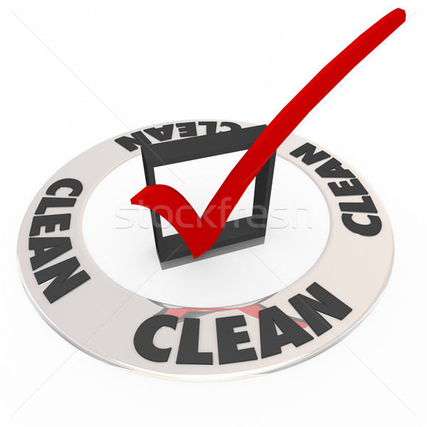 Clean Word Inspected Safe Check Mark Box Approval Seal Stock photo © iqoncept