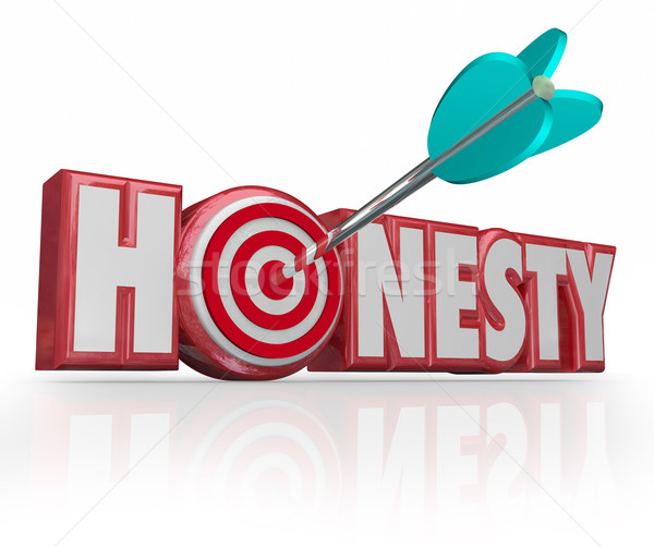 Honesty Red 3d Word Arrow Target Bulls-Eye Stock photo © iqoncept