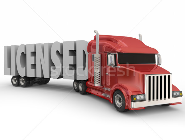 3D Wort bescheinigt geschult LKW Fahrer Stock foto © iqoncept