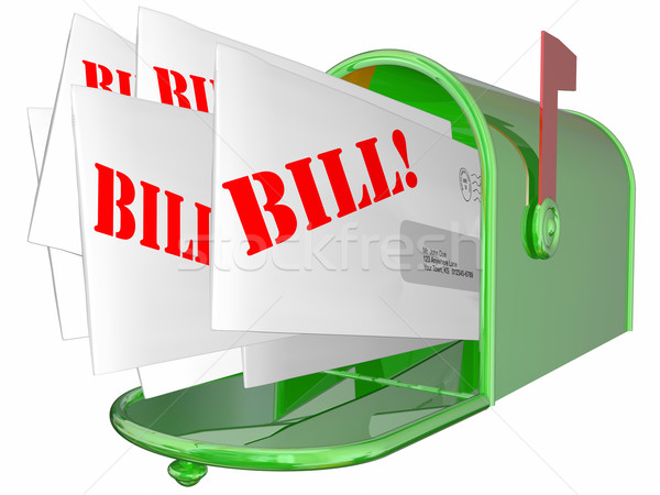 Bill Invoice Letter Payment Due Mailbox 3D Stock photo © iqoncept