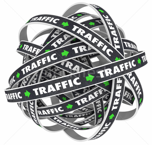 Traffic Road Ball Transportation Moving Word 3d Illustration Stock photo © iqoncept