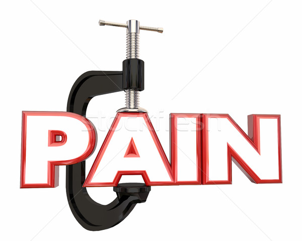 Stock photo: Pain Management Suppression Clamp Vice Word 3d Illustration