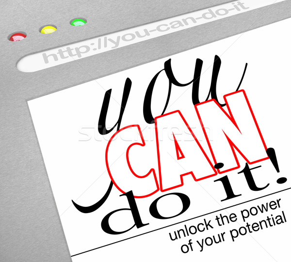 Stock photo: You Can Do It Self Help Website Screen