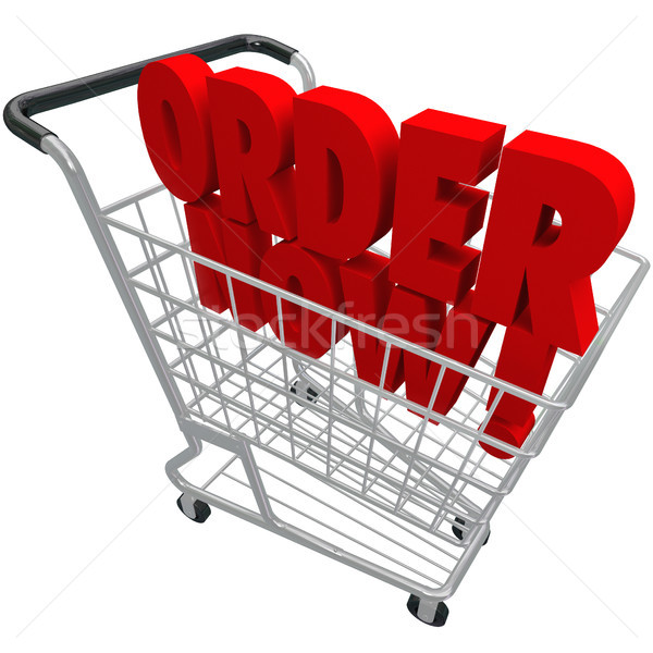 Order Now Words Shopping Cart Purchase e-Commerce Buy Store Stock photo © iqoncept