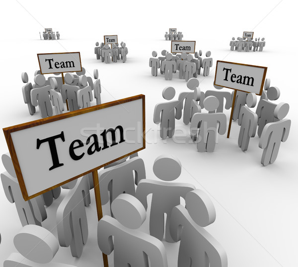 Team groepen borden mensen teamwerk verscheidene Stockfoto © iqoncept