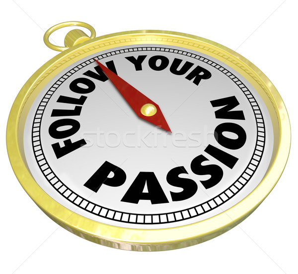 Follow Your Passion Words Compass Direction Guidance Advice Stock photo © iqoncept