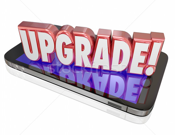 Stock foto: Upgrade · Wort · Handy · aktualisieren · Modell · Technologie
