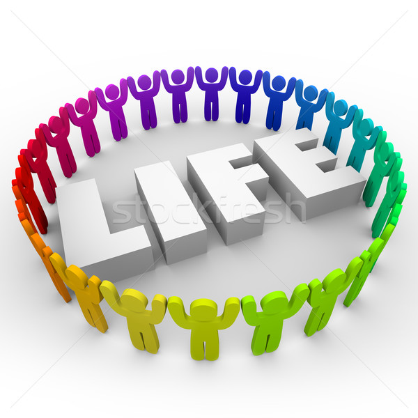 Life Word Diverse People Living Together Peace Harmony Stock photo © iqoncept