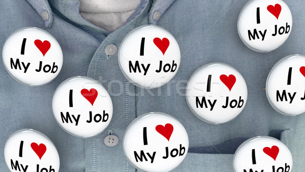 I Love My Job Buttons Pins Working Career Pins 3d Illustration Stock photo © iqoncept