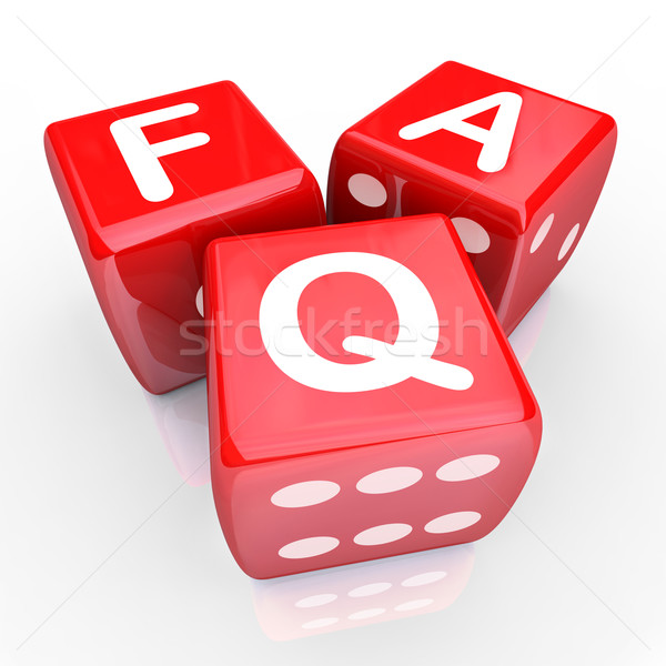 FAQ Frequently Asked Questions 3 Red Dice Stock photo © iqoncept