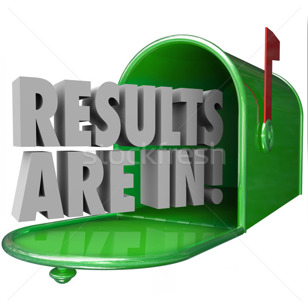 Results Are In Green Metal Mailbox 3d Words Stock photo © iqoncept