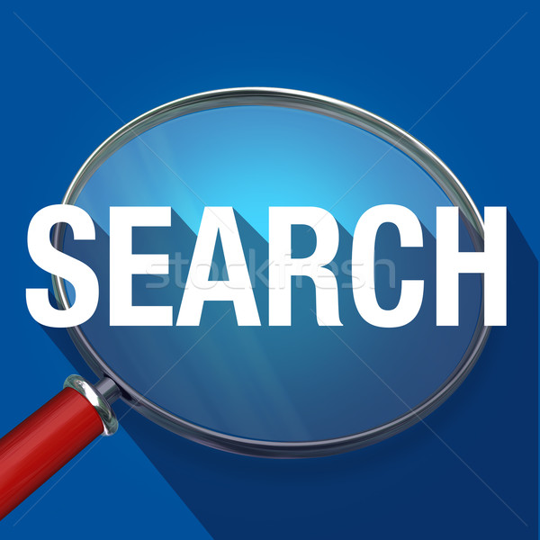 Search Magnifying Glass Long Shadow Word Find Information Resear Stock photo © iqoncept