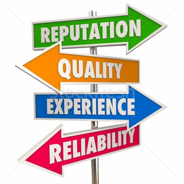 Stock photo: Reputation Quality Experience Reliability Trust Signs 3d Illustr