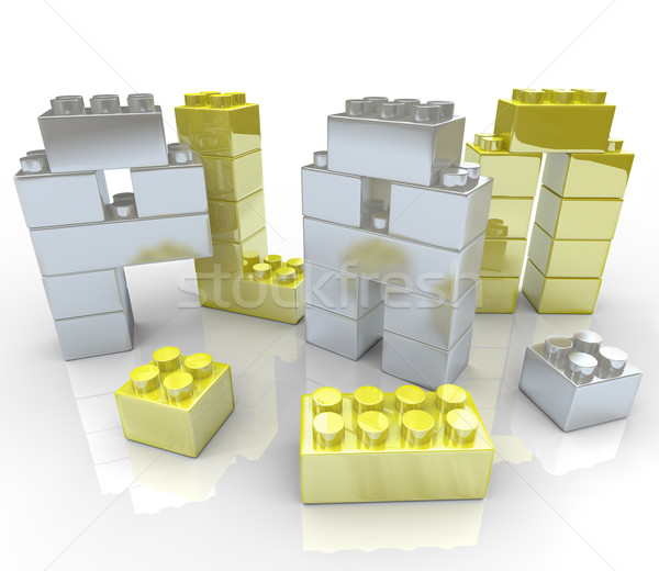 Stock photo: Building a Plan - Toy Blocks
