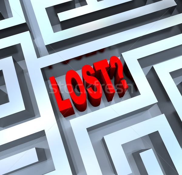 Lost Word in Maze Disoriented in Labyrinth Stock photo © iqoncept