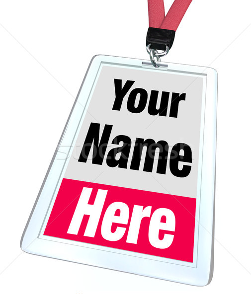 Stock photo: Your Name Here Badge Lanyard Advertising