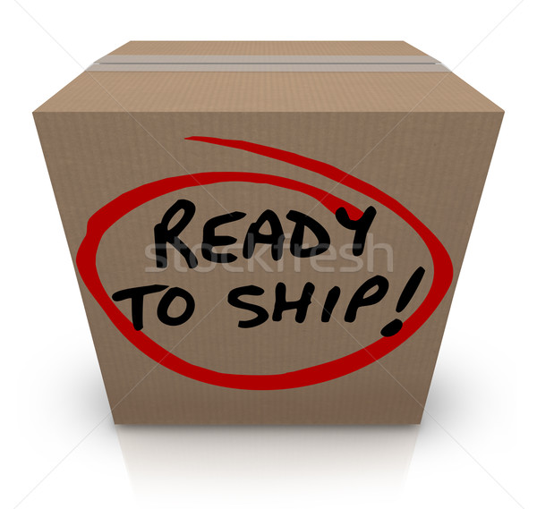 Stock photo: Ready to Ship Cardboard Box Mailing Package Order In Stock
