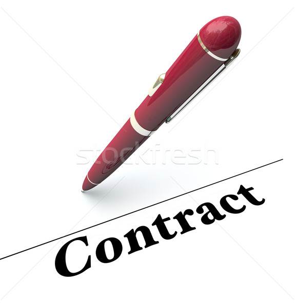 Contract pen ondertekening naam handtekening overeenkomst Stockfoto © iqoncept