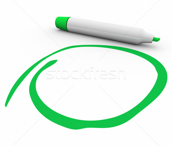 Green Marker Pen Circled Blank Copy Space Your Message Stock photo © iqoncept