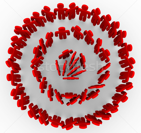 Megcélzott emberek piros gyűrűk telitalálat csoportok Stock fotó © iqoncept