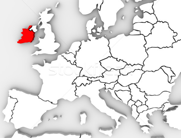 Irlanda abstract 3D hartă Europa Imagine de stoc © iqoncept