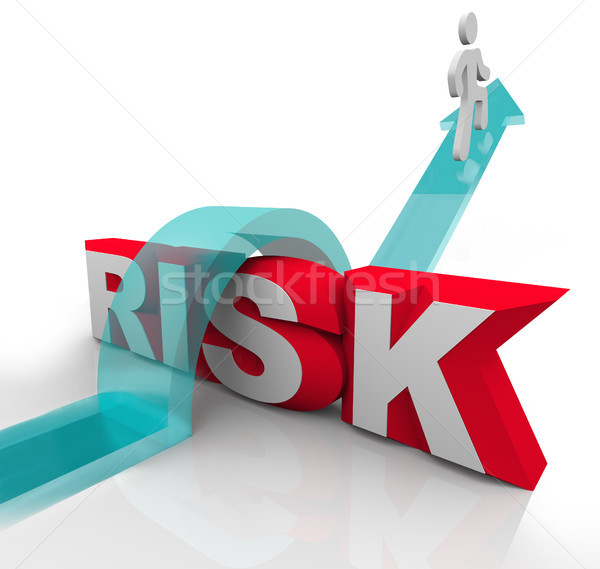 Risk Jumping Over Word Avoiding Danger Hazards Stock photo © iqoncept