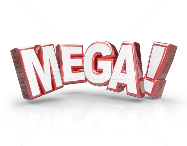 Mega 3D Wort groß Briefe groß Stock foto © iqoncept