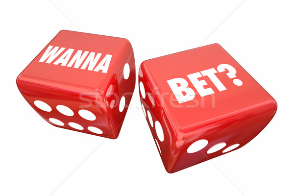 Wanna Bet Wager Casino Dice Take Chance Words 3d Illustration Stock photo © iqoncept