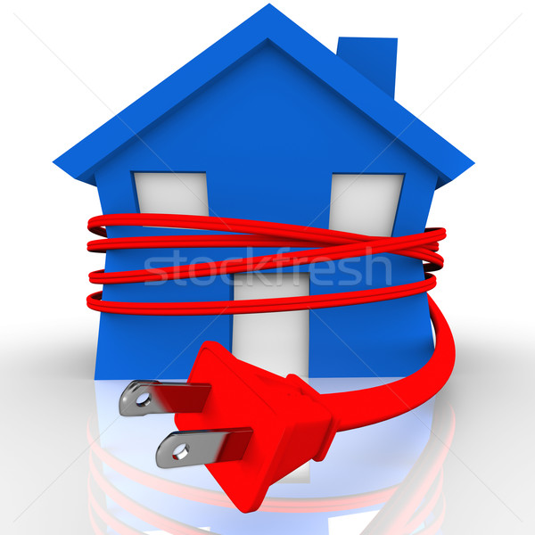 Electrical Cord Strangling House Home Power Energy Stock photo © iqoncept