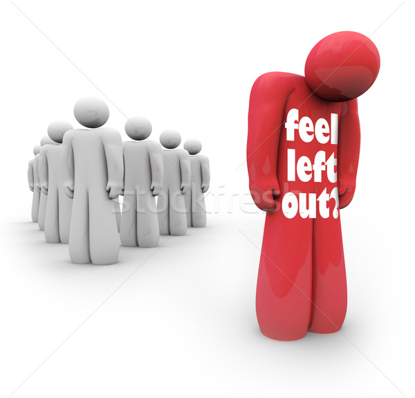 Feel Left Out Isolated Sad Depressed Person Not Allowed Group Stock photo © iqoncept