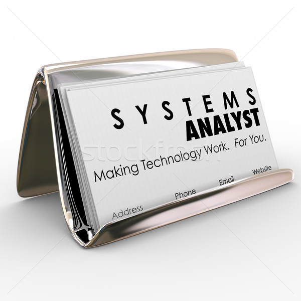 Systems Analyst Business Card Holder Computer Technology Special Stock photo © iqoncept