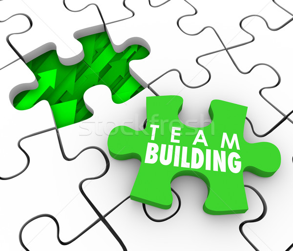 Team building puzzle bucata nou Imagine de stoc © iqoncept