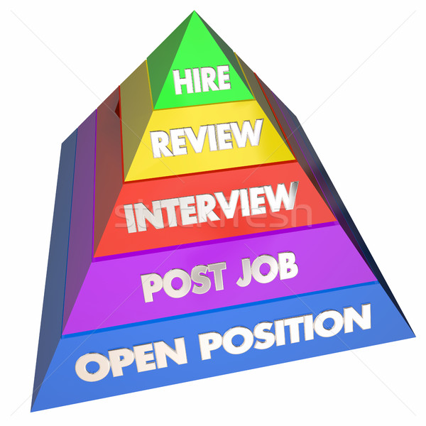 Hire Interview Job Open Position Steps Pyramid 3d Illustration Stock photo © iqoncept