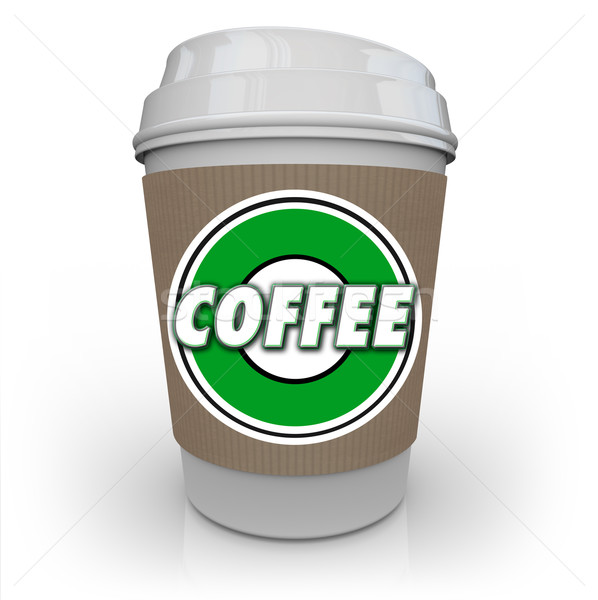 Koffie plastic beker ochtend java drinken Stockfoto © iqoncept