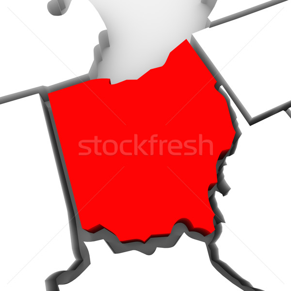 Ohio rosso abstract 3D mappa Stati Uniti Foto d'archivio © iqoncept