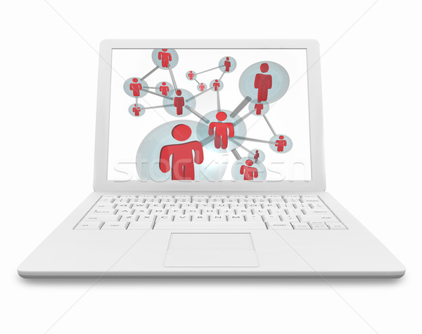 Social Network on White Laptop Computer Stock photo © iqoncept