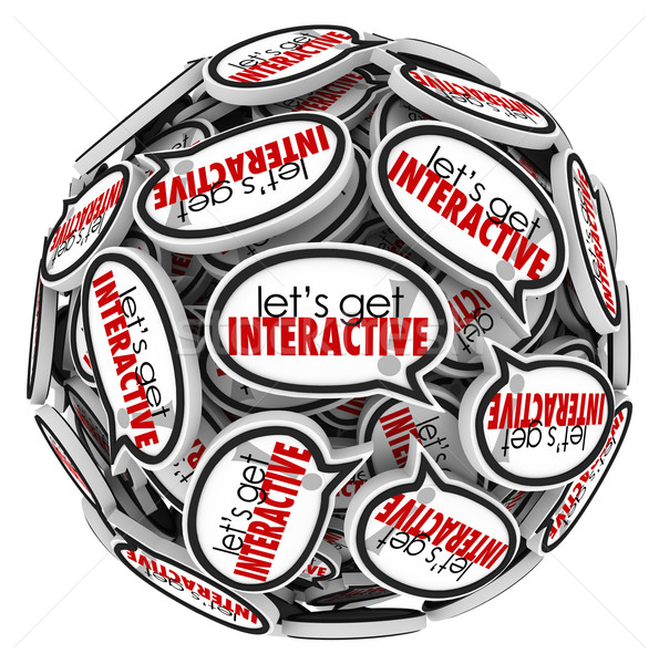 Lets Get Interacive Speech Bubbles Group Communication Stock photo © iqoncept