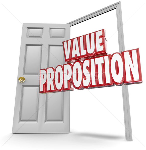 Value Proposition 3d Red Words Open Door Sell Customers Stock photo © iqoncept