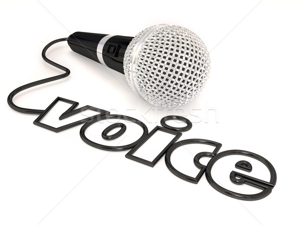 Stem microfoon koord woord zingen talent Stockfoto © iqoncept