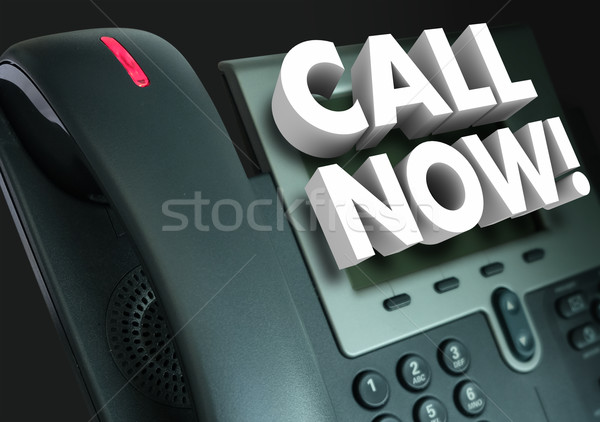 Call Now Office Telephone Customer Service Order Advertising Stock photo © iqoncept