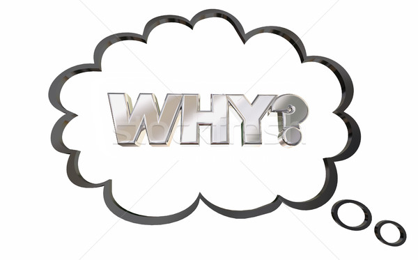 Why Wondering Reason Thought Bubble Thinking Question 3d Illustr Stock photo © iqoncept