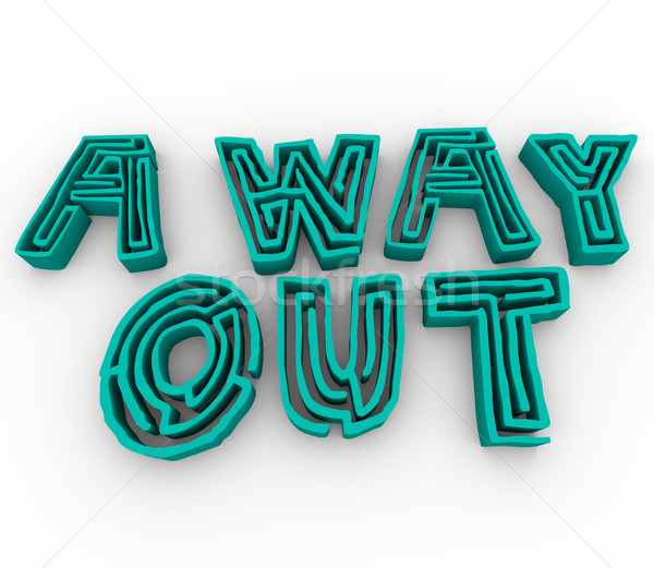 A Way Out - Maze Words Stock photo © iqoncept